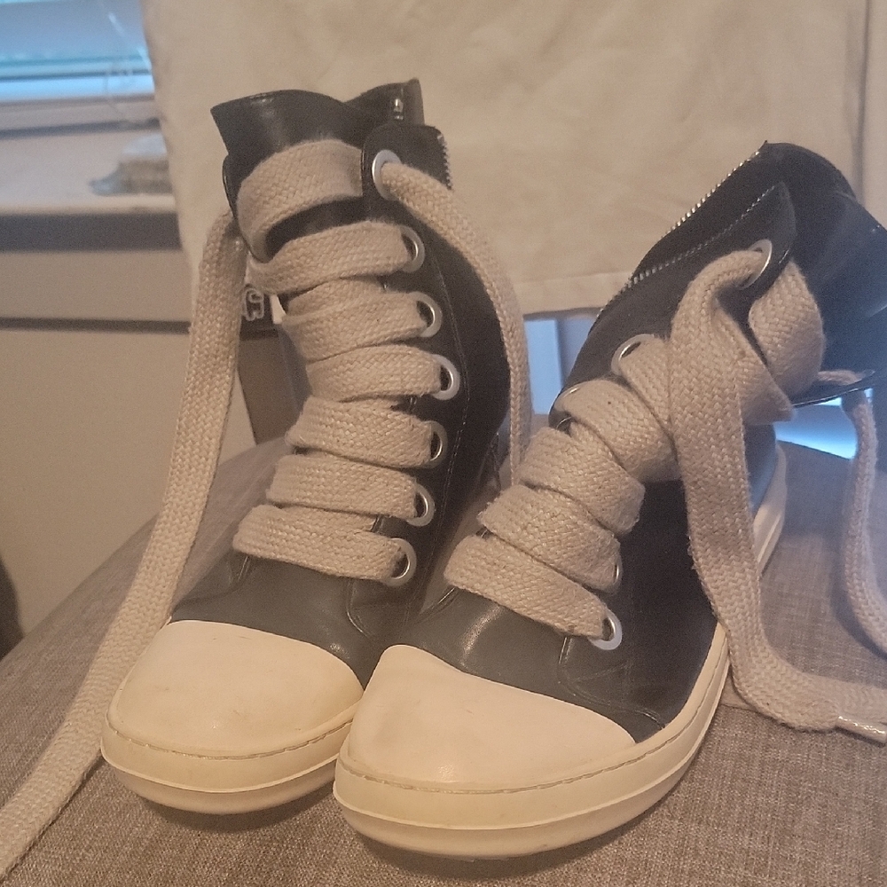 Men's Black and White High-Top Sneakers